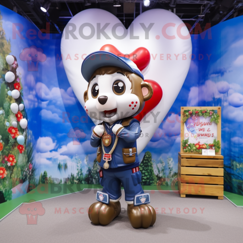 Navy Arrow Of Love mascot costume character dressed with a Cargo Pants and Necklaces