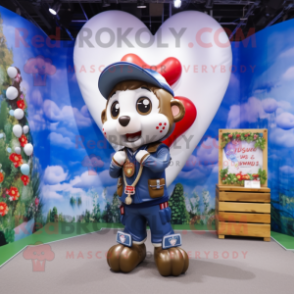 Navy Arrow Of Love mascot costume character dressed with a Cargo Pants and Necklaces
