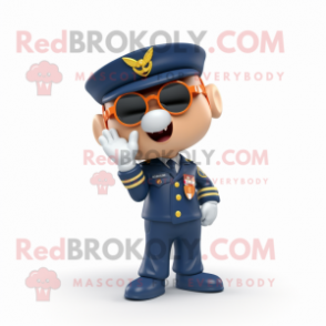 Navy Arrow Of Love mascot costume character dressed with a Cargo Pants and Necklaces