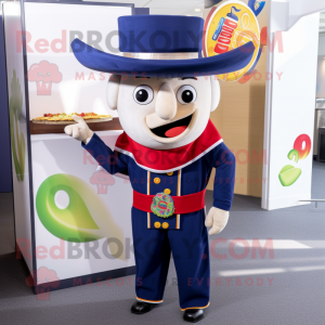 Navy Fajitas mascot costume character dressed with a Waistcoat and Earrings