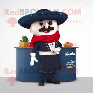 Navy Fajitas mascot costume character dressed with a Waistcoat and Earrings