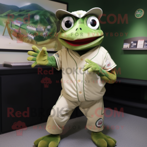 Olive Frog mascotte kostuum...