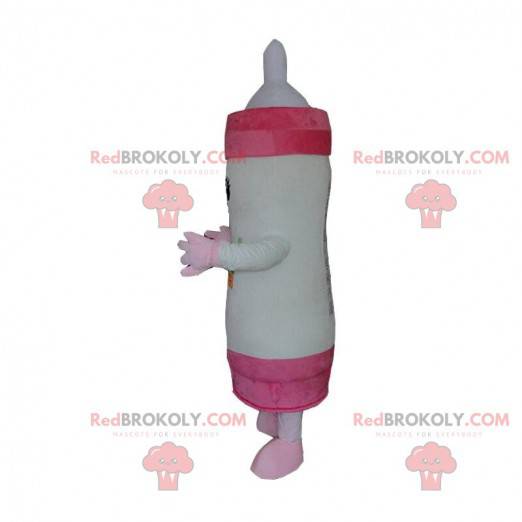 Mascota gigante de biberón blanco y rosa, disfraz de bebé -