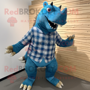Blå Ankylosaurus maskot...