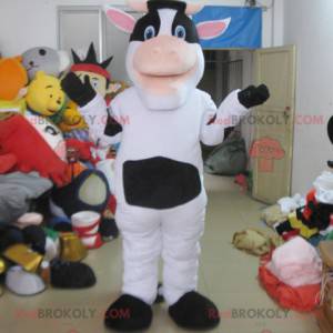 Mascotte de vache blanche et noire - Redbrokoly.com