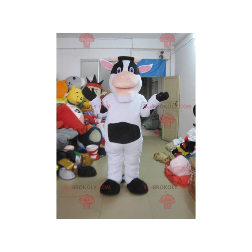 Mascota de vaca blanca y negra - Redbrokoly.com
