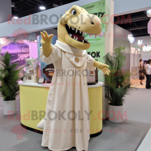 Cream T Rex maskot kostume...