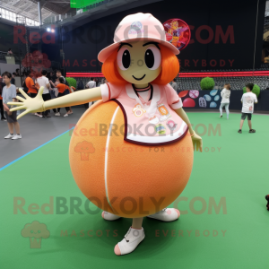 Peach Baseball Ball maskot...