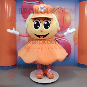 Peach Baseball Ball maskot...