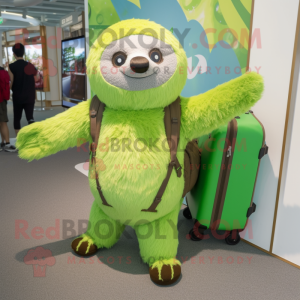 Lime Green Sloth mascotte...