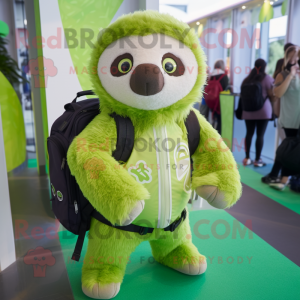 Lime Green Sloth mascotte...