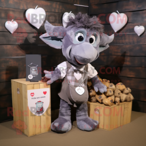 Grijs Cupid mascotte...
