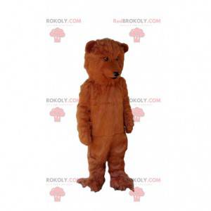 Behåret og blød brun bjørnemaskot, grizzlybjørn-kostume -