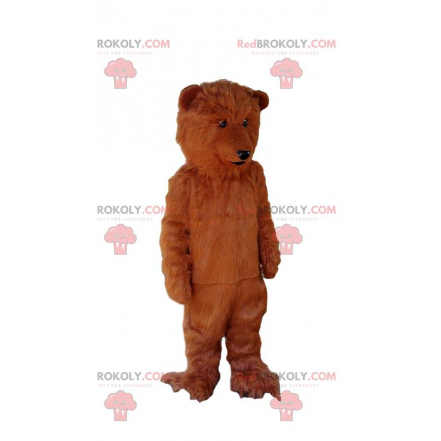 Hairy and soft brown bear mascot, grizzly bear costume -