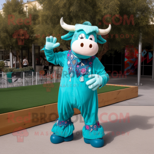 Turquoise Bull mascotte...