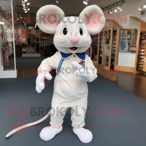 White Mouse maskot kostym...