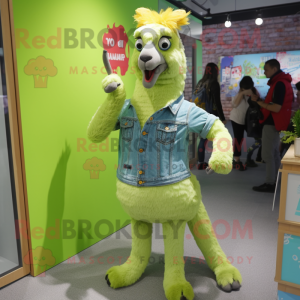 Lime Green Llama mascotte...