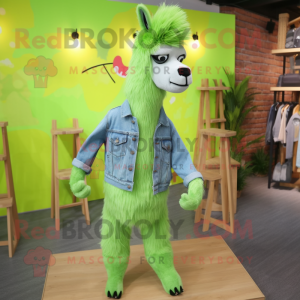 Lime Green Llama mascotte...