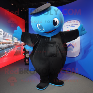 Black Blue Whale maskot...