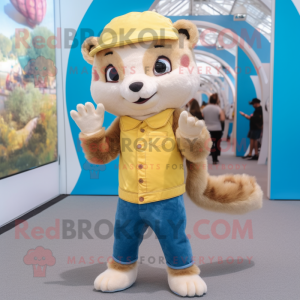 Gold Ferret maskot kostym...