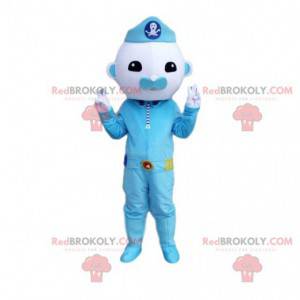 Mascota personaje azul, policía, traje azul - Redbrokoly.com