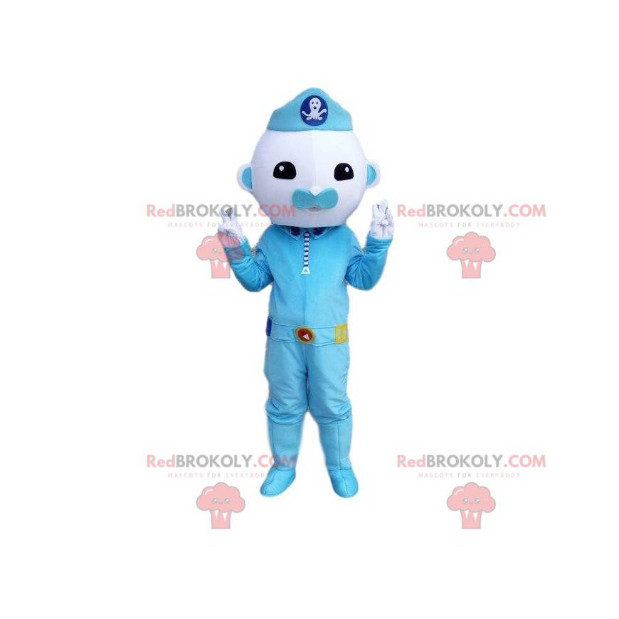 Blå karakter maskot, politimann, blå drakt - Redbrokoly.com