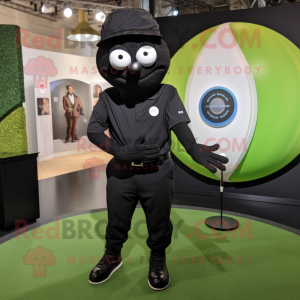 Sort golfbold maskot...