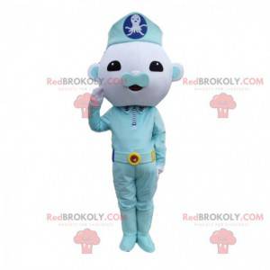 Mascota personaje azul, policía, traje azul - Redbrokoly.com