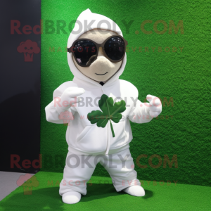 Hvid Firkløver maskot...