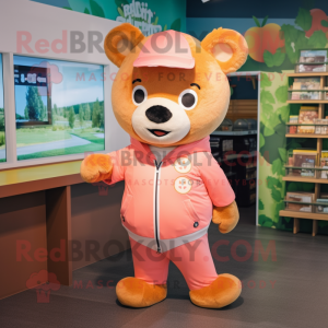 Peach Bear maskot kostym...