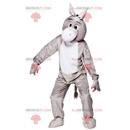Grijze en witte ezel mascotte - Redbrokoly.com