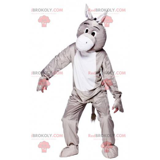 Grå og hvit esel maskot - Redbrokoly.com