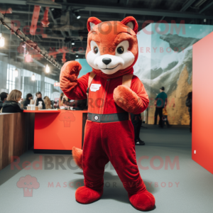 Red Marten maskot kostume...