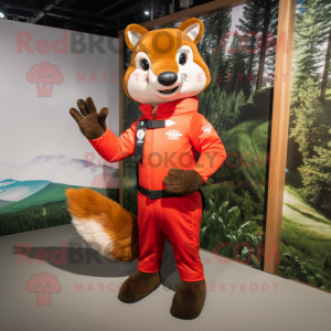 Red Marten maskot kostume...