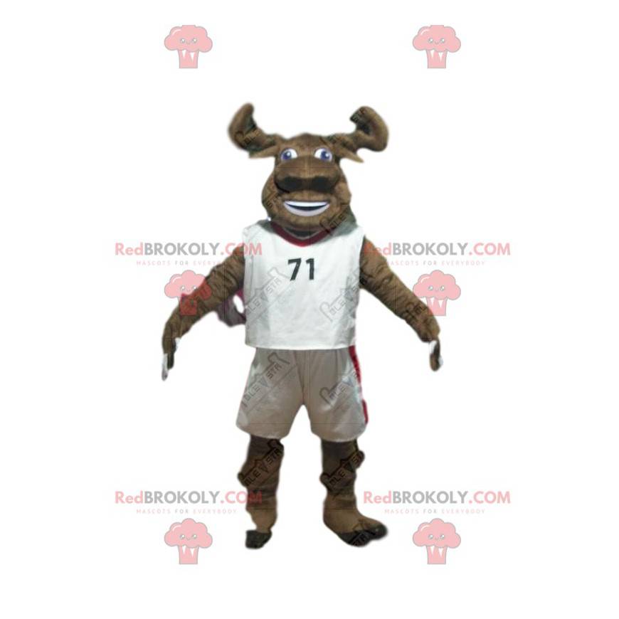 Mascota de búfalo marrón en ropa deportiva, traje de búfalo - Mascota de búfalo marrón en ropa deportiva, traje de búfalo -