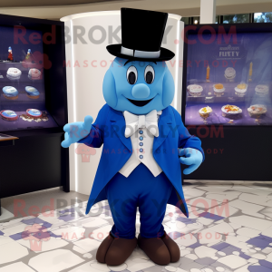 Blå chokolade maskot...