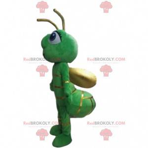 Firefly mascot, green insect, flying animal costume -