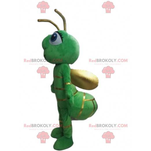 Mascotte de luciole, d'insecte vert, costume d'animal volant -