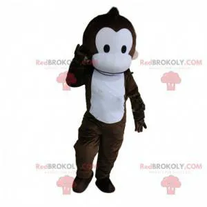 Fully customizable brown and white monkey mascot -