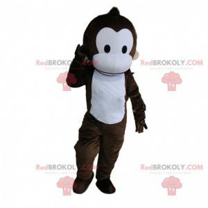 Mascota mono marrón y blanco totalmente personalizable -