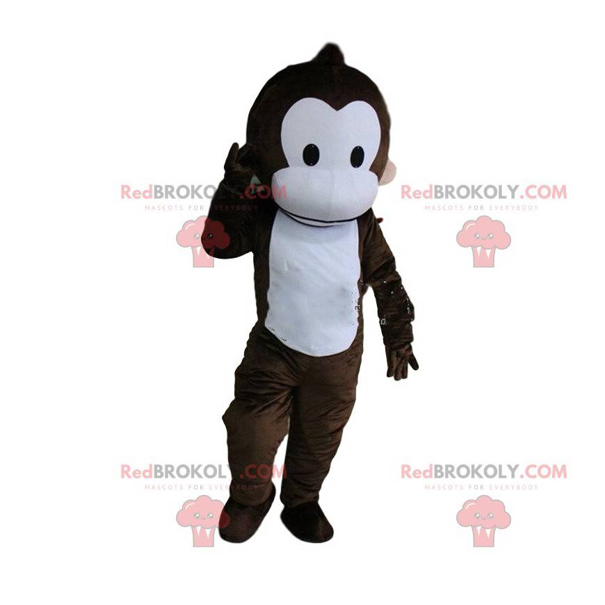 Fully customizable brown and white monkey mascot - Fully customizable brown and white monkey mascot -