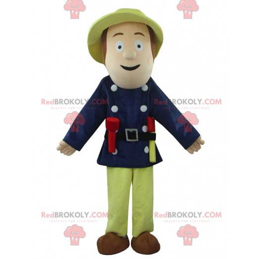 Firefighter mascot, man costume, rescuer - Redbrokoly.com
