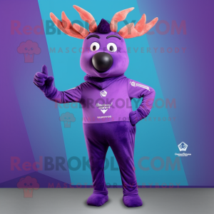 Purple Deer maskot drakt...