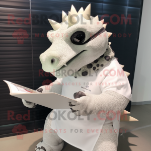 Hvit Ankylosaurus maskot...