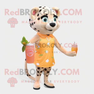 Peach Cheetah maskot drakt...