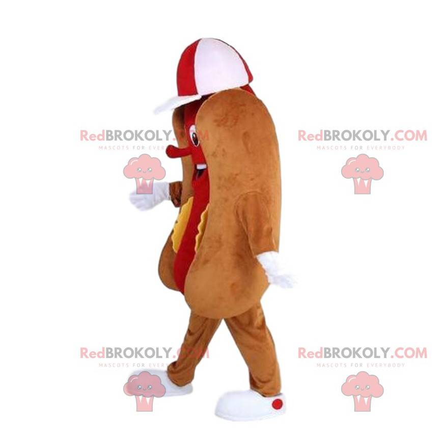 Obří hot dog maskot, pouliční jídlo kostým, sendvič -