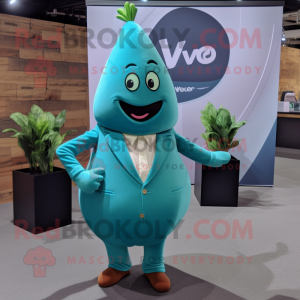 Teal Pear maskot kostume...