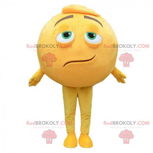 Riesiges gelbes Smiley-Maskottchen, rundes Mannkostüm -