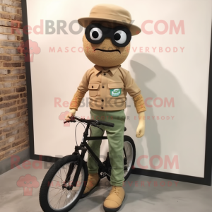 Tan Unicyclist maskot drakt...