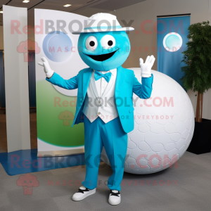 Cyan golfbold maskot...